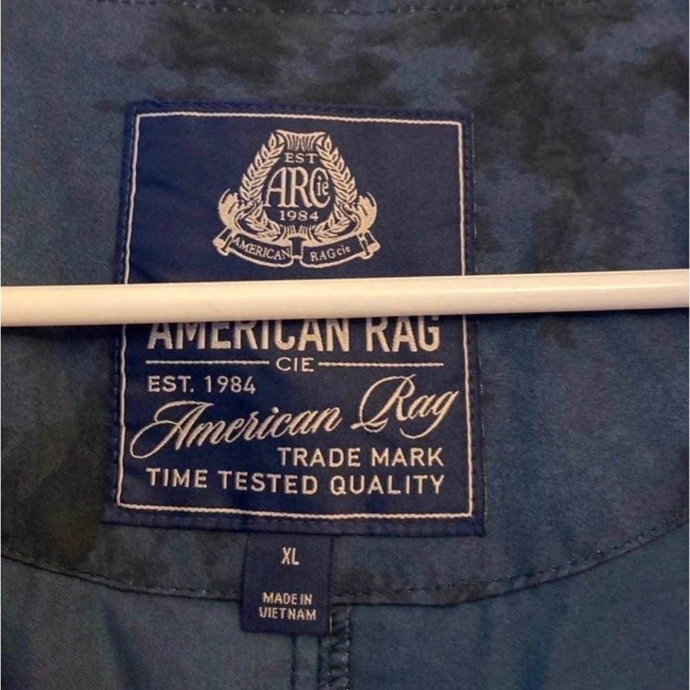 American Rag Men’s XL Blue Tie-Dye Hooded Jacket • Lightweight Windbreaker - Picture 4 of 7